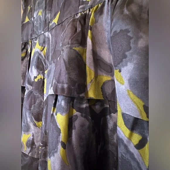 J. Crew•strapless silk mini dress•women’s 6•black/gray floral•peplum/ruffle - Picture 14 of 14